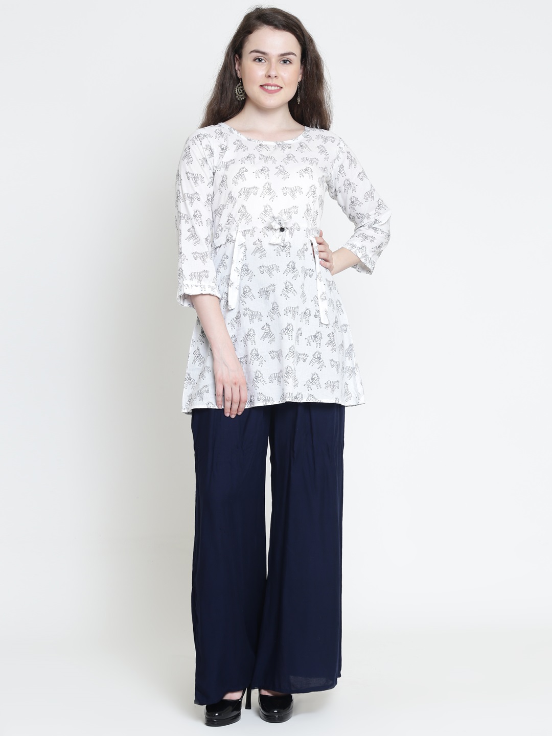 Madamita White Short Kurti & Pajama Set, Size: S:m:l:xl at Rs 600/set in  Jaipur