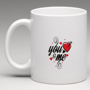 Craftgenics You & Me with Stylish Red Heart Coffee Mug