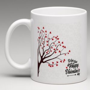 Craftgenics Wish You Happy Valentine's Day Heart Tree Coffee Mug