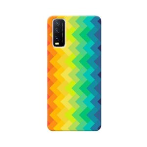 GEMS Rainbow Pattern Design 4 Back Cover for Vivo Y12s