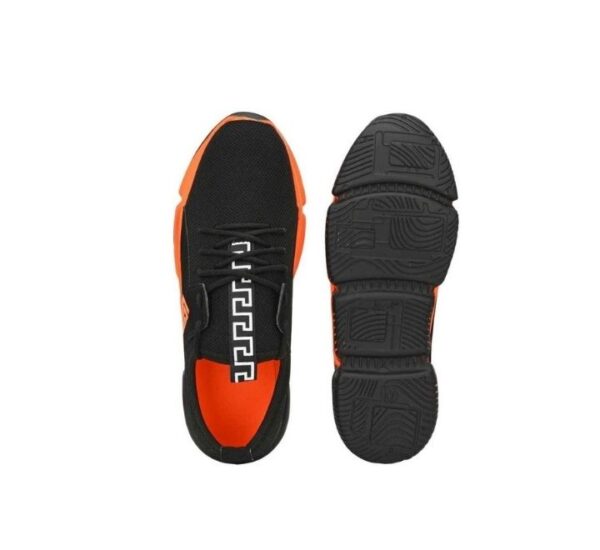 Black Orange Lace Up Sport Shoes For Men