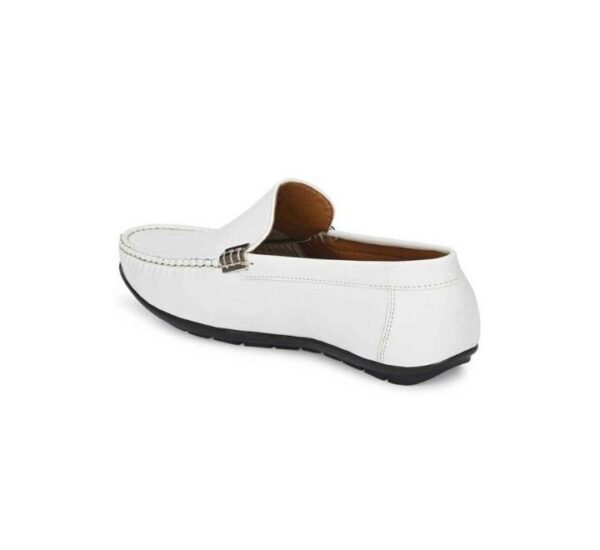 Faux Leather Look Casual Slip On Formal White Loafer Shoes for Men