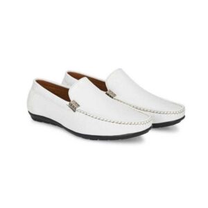 Faux Leather Look Casual Slip On Formal White Loafer Shoes for Men ...