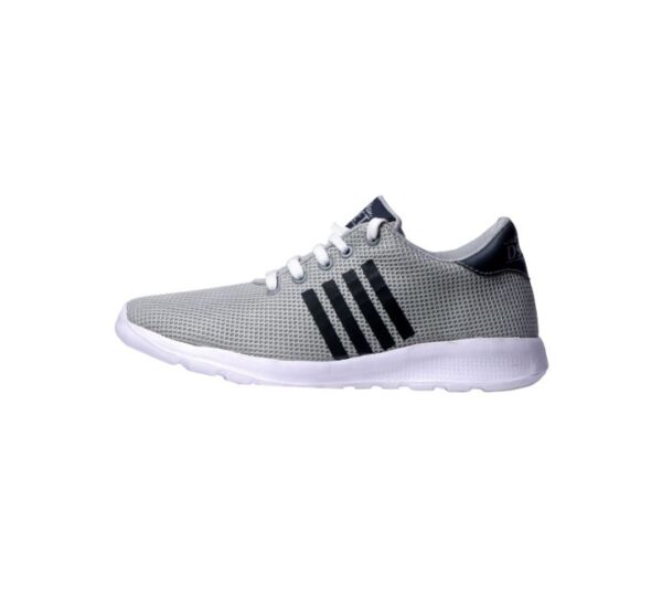 Grey Lace up Running Shoes for Men