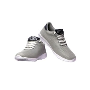 Grey Lace up Running Shoes for Men