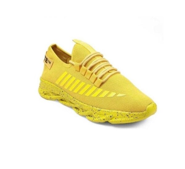 Yellow Lace Up Sport Shoes For Men